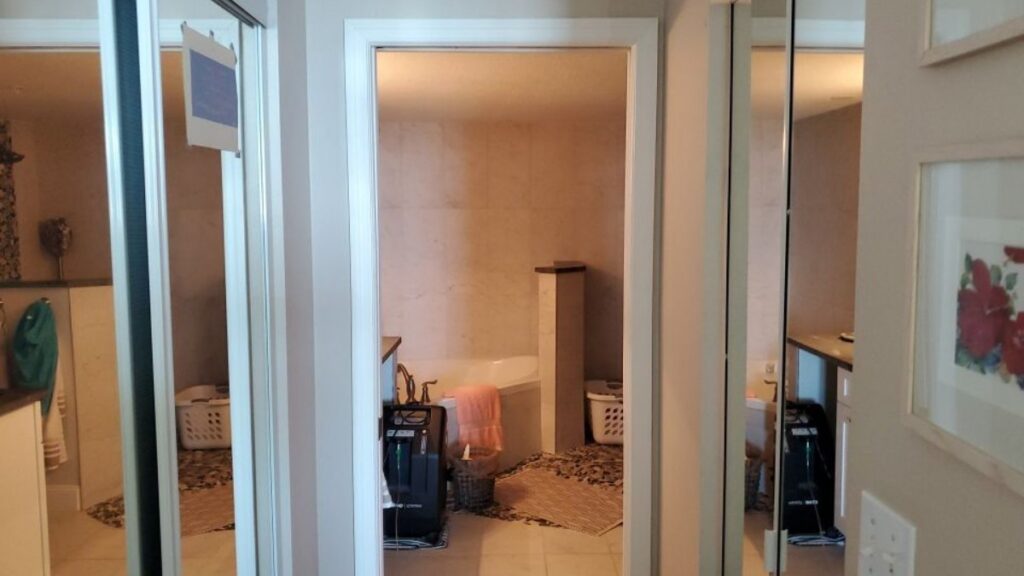 Bathroom water damage drying in Indialantic, FL – Affordable Water and Mold Removal job photo
