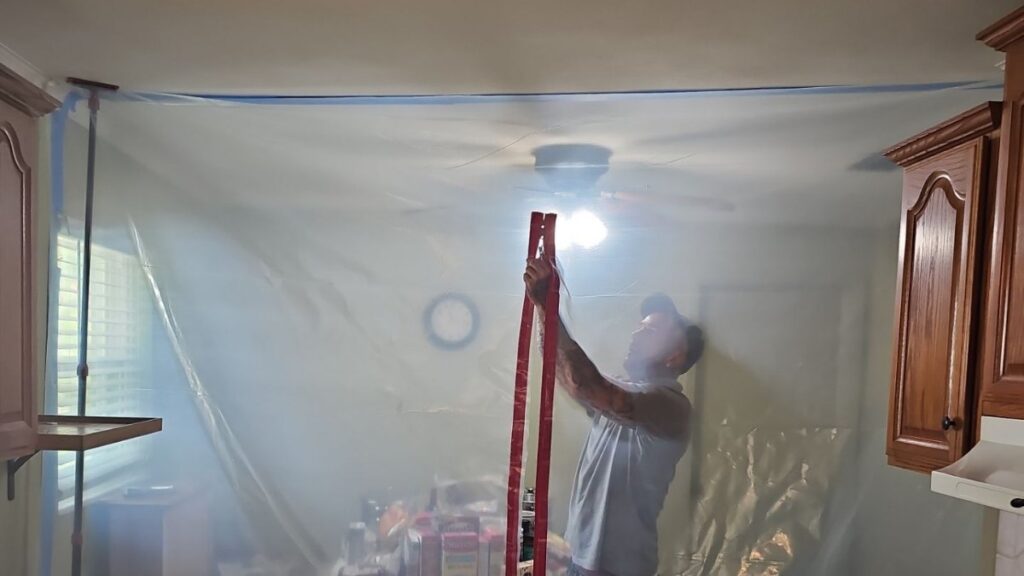 Kitchen containment for cleanup in Titusville, FL – Affordable Water and Mold Removal job photo