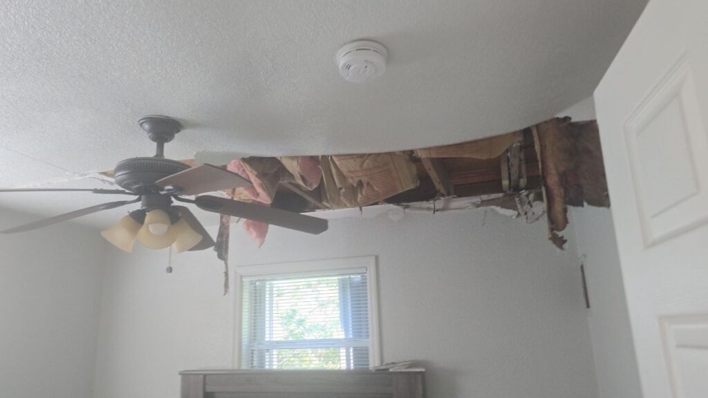 Roof leak ceiling water damage in Titusville, FL – Affordable Water and Mold Removal job photo